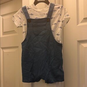 Carter's Blue and White Bodysuit with Shark Print